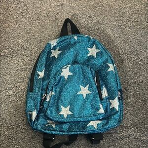 Kids Glittery Blue Backpack with Stars